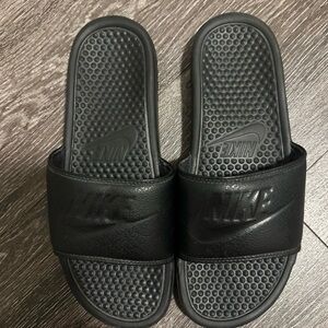 Nike Black Textured Slides